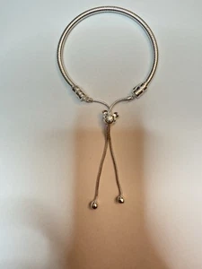 Disney Silver Mickey with Castle Bolo Pandora Snake Bracelet - Picture 1 of 8