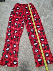 Girls Red Fleece Hello Kitty Christmas Holiday Pajama Pants - Picture 1 of 4