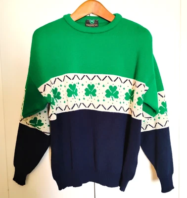 EMERALD ISLE MEN'S XL SHAMROCK CELTIC PULLOVER KNIT SWEATER MADE IN IRELAND - Image 1 of 4