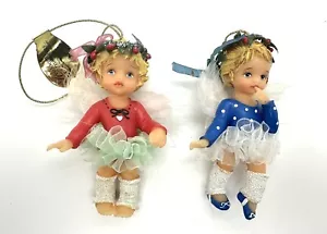 SET OF 2 VTG ASHTON DRAKE Ballerina angel heirloom ornaments Twinkle Toe Ballet - Picture 1 of 8
