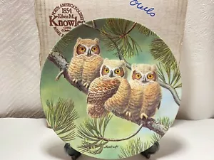 Bradford Ex Knowles piatto da collezione COA tre di un tipo grandi gufi corna #1329A - Foto 1 di 6