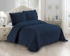 AZORE LINEN Solid Bedspread Quilt Coverlet Bedding Set Embossed with Seamless Da