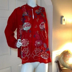 NWT Johnny Was "L" Applique Marcia Blouse, Bohemian Chic, TrendingStyle, Couture - Picture 1 of 6