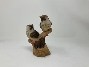 Resin Freedom Bird Couple Decor Owl Garden Statue 6”H Small Owl Bird Figurine - Picture 1 of 8
