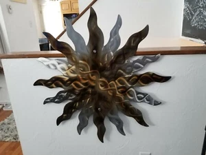 Metal Wall Art sun outdoor wall Decor SCULPTURE garden kitchen garage decor sun - Picture 1 of 2