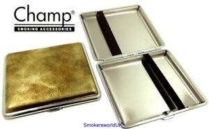 Cigarette Case -- Champ Vintage Leatherette Gold 20 King Size -- NEW chks29