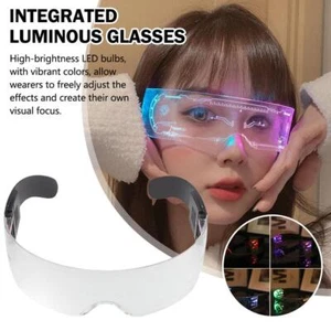 Colorful LED Glasses Double-sided Control Luminous Goggles Party GXH - Picture 1 of 15