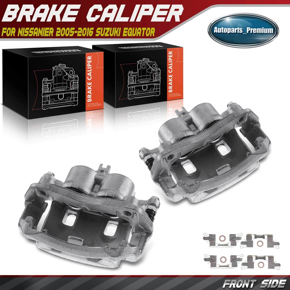 2x Pinzas de freno delanteras laterales con soporte para Nissan Frontier 05-19 Suzuki Equator Foto 1 de 4