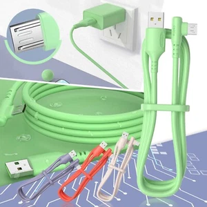 USB Cable Right Angle 90° Elbow Liquid Micro USB 3A Fast Charging Cable - Photo 1 sur 36