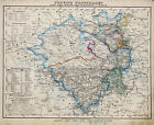 Westfalen Province Original Lithographie Carte Géographique Flemming 1854