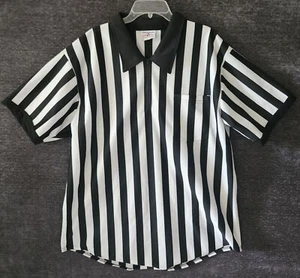 2XL Referee Shirt Teamwork Athletic Apparel Black White Stripes Short Sleeve - Picture 1 of 7