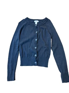 Cat & Jack black long sleeve cardigan girl's size medium 7/8 - Picture 1 of 2