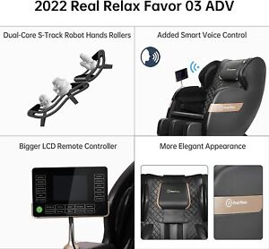 Real Relax 2022 Massage Chair of Dual-core S Track Recliner with Smart Voice Con
