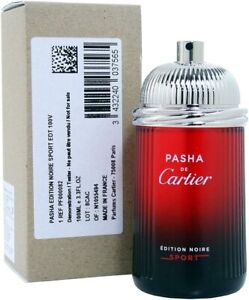 Tester Men Pasha de Cartier Edition Noire Sport EDT Spray 3.3 oz/100 ml New