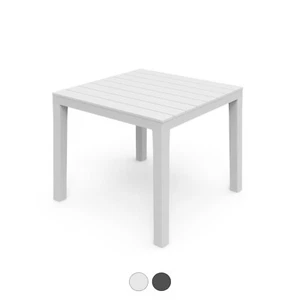 Mesa de jardín 78x78 para terraza o balcón PVC color Antracita o Blanco, Wailua - Imagen 1 de 18