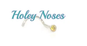 18ct White Gold 1.5mm Natural Citrine Nose Bone Ring Stud Body jewellery - Picture 1 of 5
