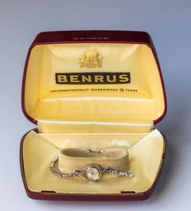 Benrus Ladies Watch 10K Gold Plated Manual Wind Swiss Made with Box - Picture 1 of 13