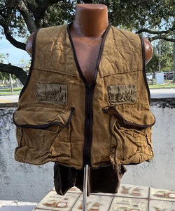 Vintage Redhead Hunting Shooting Vest Duck Canvas L USA Made Talon Zip - Picture 1 of 13