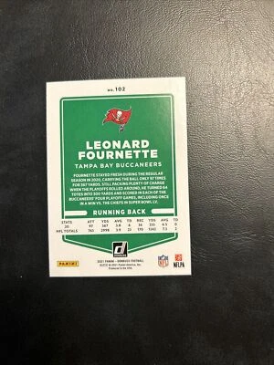 C44a #102 Leonard Fournette, Tampa Bay Buccaneers, 2021, Donruss - Image 1 of 2