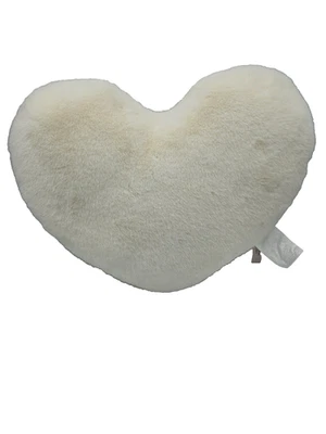 victoria's Secret Heart Pillow Plush White Faux Fur "VS I Love You" 19"x16" - Image 1 of 4