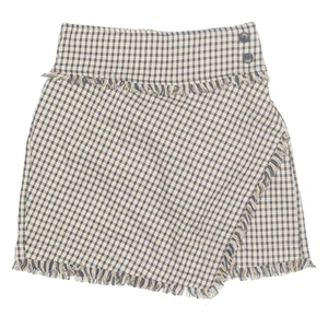 BERSHKA Girls Straight Skirt Black Short Check L - Picture 1 of 6
