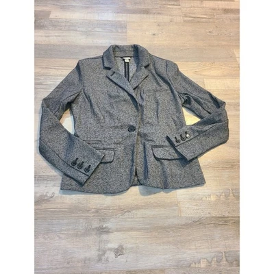 Merona Blazer Mujer Mediano Gris Estático Con Hombreras Foto 1 de 4