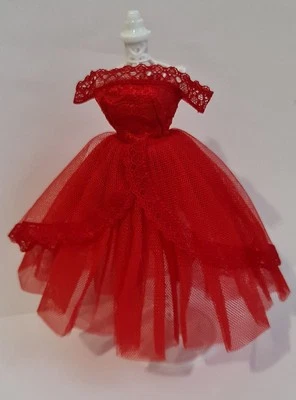  Boneca Sindy Vestido de Tule Vermelho Boneca Sindy Compatível Apenas Vestido - Imagem 1 de 4