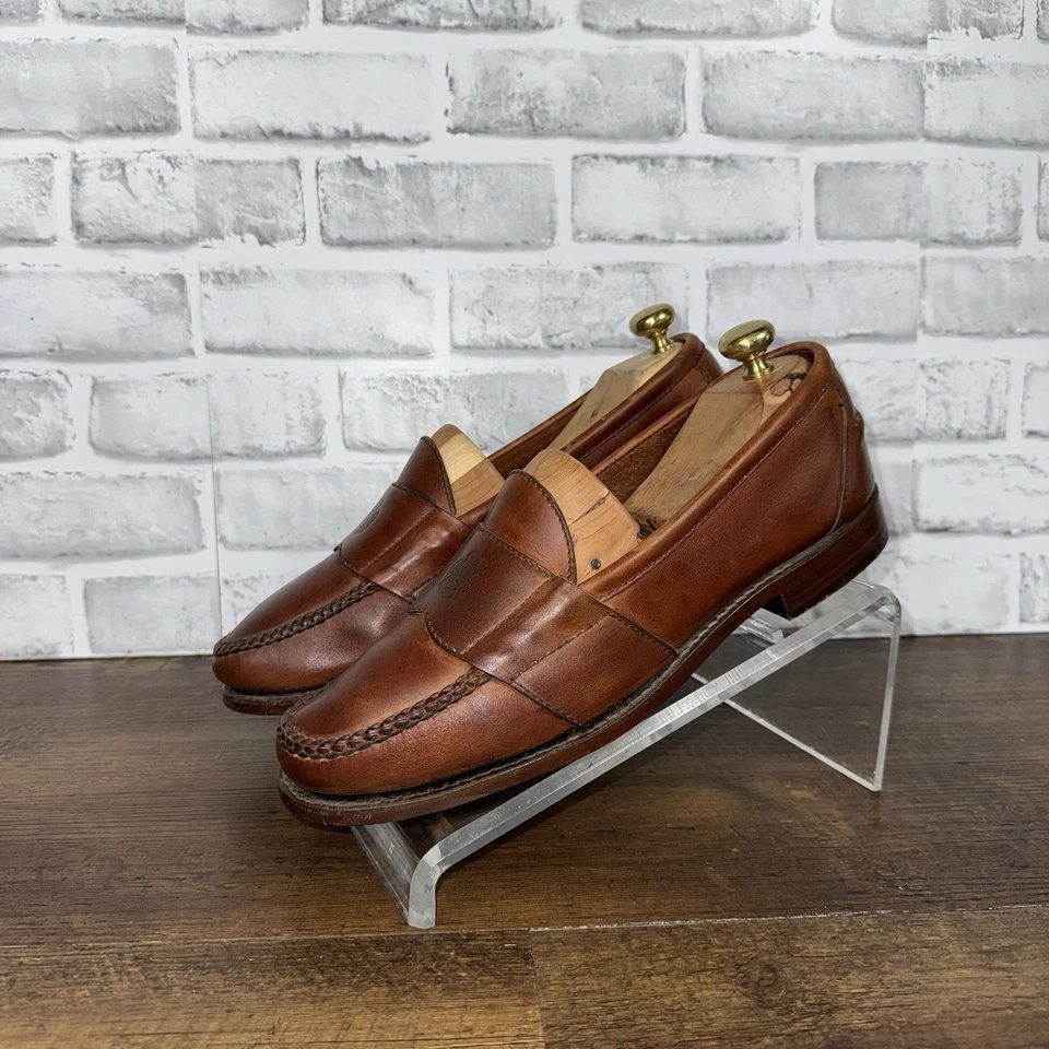 Mocassim Polo Ralph Lauren Masculino Tamanho 10.5 D Couro Marrom Sapatos Sociais - Imagem 1 de 4