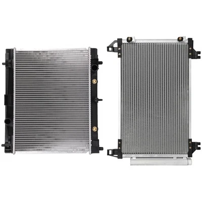 1PC AC Condenser Cooling + 1PC Aluminum Radiator For Toyota Yaris 2007-2015 - Image 1 of 4