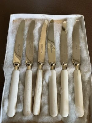 6 alte🔪Obstmesser mit Horngriff Horn Schneide Stahl-Bronze  Dachbodenfund - Bild 1 von 2