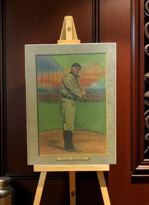 Foto de exhibición de letrero de madera con impresión directa de béisbol T3 Turkey Red Ty Cobb 9x12 Foto 1 de 4