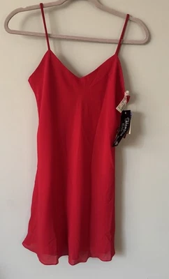 Mini Vestido Sin Mangas Rojo Hampton Nites Años 90 De Colección Nuevo Con Etiquetas Talla 4 Formal Forrado EE. UU. Foto 1 de 4