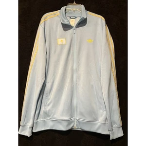 Adidas Track Jacket Full Zip Kazakhstan Flag Light Blue Yellow Men's 2XL - Picture 1 of 9