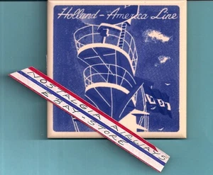 HOLLAND AMERICA LINE ROYAL GOEDEWAAGEN BLUE DELFT COASTER CROWS NEST - Bild 1 von 2