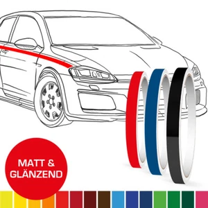 Zierstreifen Seitenstreifen 1 mm - 10 mm Auto Weiß Schwarz Silber Gold Gelb Grün - Bild 1 von 3