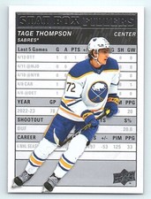 Tage Thompson - 2023-24 Upper Deck Series 1 Stat Box Fillers Insert SB-19