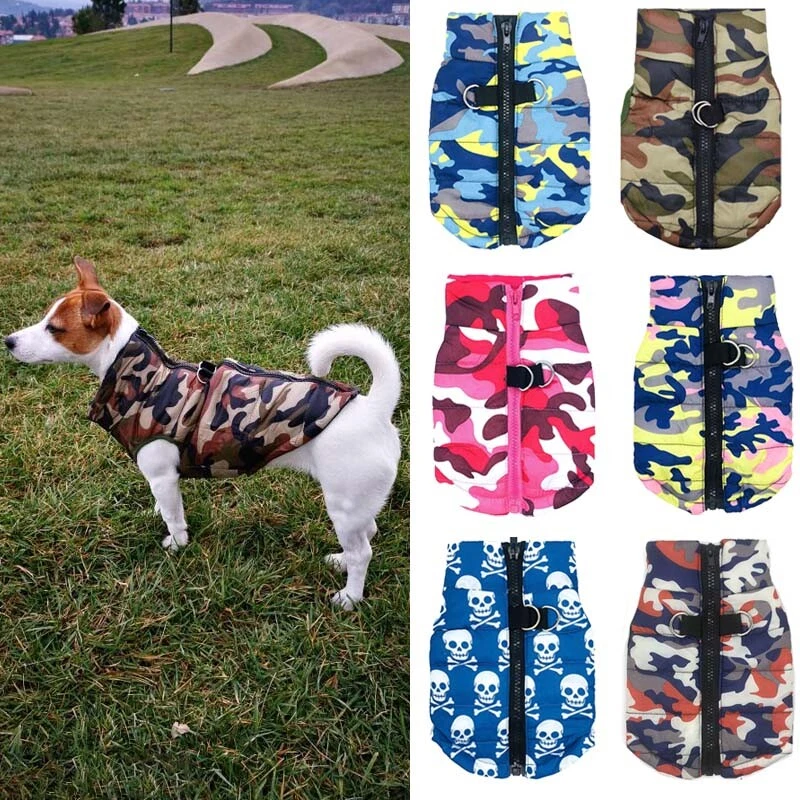 Waterproof Dog Coat Jumper Winter Puppy Clothes Camo Pattern Small Dog Jacket - Imagem 1 de 4