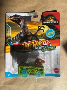 Velociraptor Jurassic World Rebirth - Racer Verse - Hot Wheels - Mattel NEW - Picture 1 of 2