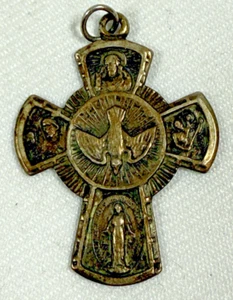 VTG Sterling Silver AFCO Catholic Call Priest 4-Way Cross Necklace Pendant - 3g - Picture 1 of 4