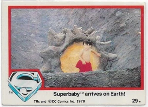 SUPERMAN THE MOVIE 1978 Topps Trading Card #29 Superbaby arrives on Earth! - Picture 1 of 2