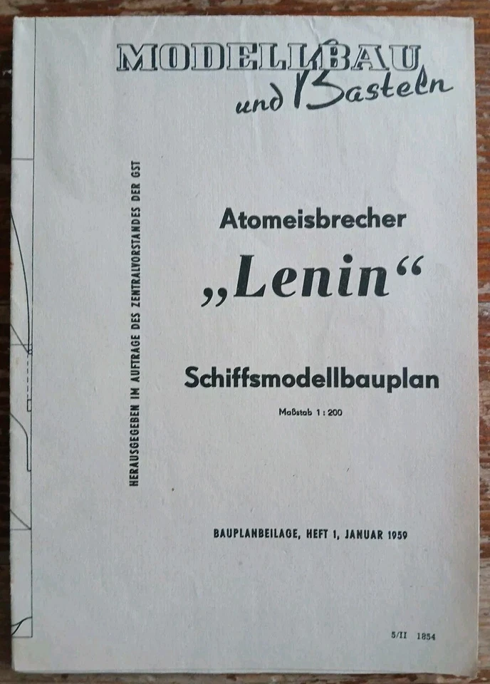 Modellbau und Basteln Atomeisbrecher Lenin 1:200 Plan  Gebraucht - Bild 1 von 1