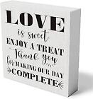 Wedding Wooden Box Sign Decorative Love is Sweet Enjoy a Treat Wood Box Sign 