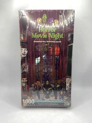 Rompecabezas nocturno de película de terror 1000 piezas, póster sinopsis Wolfman Freddy Chucky Foto 1 de 4