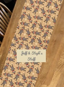 Sock Monkey, Table Runner, Dresser Scarf, Unlined, Party Decoration, 42”L X 14”W - Picture 1 of 2