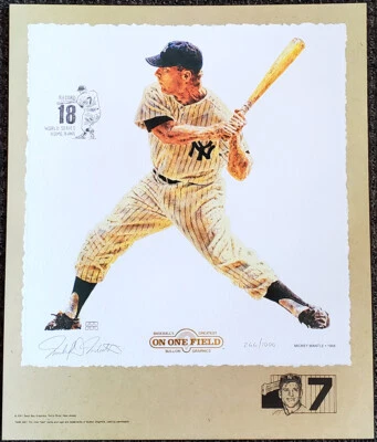 PÓSTER impresión artística MICKEY MANTLE New York Yankees edición limitada 266/1000 20x24 Foto 1 de 3