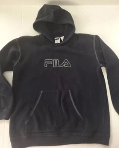 Vintage FILA Hoodie Boy's L (14y) Navy Long Sleeve Pull Over Sweatshirt - Picture 1 of 9