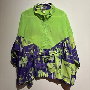 Asics Windbreaker Vintage Pullover Jacket 80s Beach Volleyball Men’s Large Nylon - Picture 1 of 12