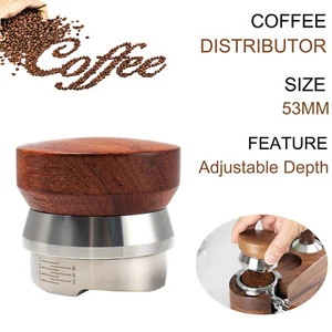 53mm Coffee Distributor Espresso Calibrate Distribution Leveler Adjustable Depth - Picture 1 of 12