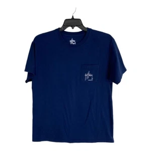 Guy Harvey Womens Shirt Adult Size Large Blue Short Sleeve Tee Fishing Pocket - Picture 1 of 5