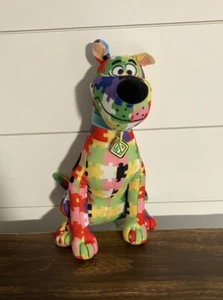 Scooby Doo Toy Factory 9.5" Rainbow Puzzle Colorful Seated Stuffed Plush Toy - Picture 1 of 6